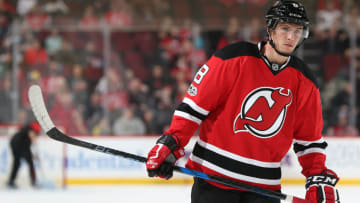 Beau Bennett #8 of the New Jersey Devils (Photo by Christopher Pasatieri/Getty Images)