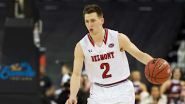Belmont's Grayson Murphy (2) dribbles the ball as the Belmont Bruins play the Eastern Kentucky Colonels during their semifinal game of the Ohio Valley Conference Championships at Ford Center Friday evening, March 6, 2020.Ovc Belmontvseku 11