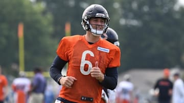 Jul 28, 2016; Bourbonnais, IL, USA; Chicago Bears quarterback Jay Cutler (6) during training camp at Olivet Nazarene University. Mandatory Credit: Patrick Gorski-USA TODAY Sports