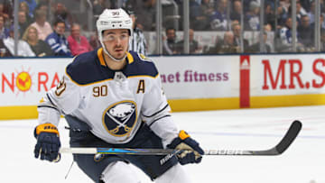 TORONTO, ON - DECEMBER 17: Marcus Johansson #90 of the Buffalo Sabres skates against the Toronto Maple Leafs during an NHL game at Scotiabank Arena on December 17, 2019 in Toronto, Ontario, Canada. The Maple Leafs defeated the Sabres 5-3.(Photo by Claus Andersen/Getty Images)