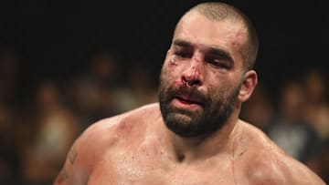 BOISE, ID - JULY 14: Blagoy Ivanov reacts after finishing five rounds against Junior Dos Santos of Brazil in their heavyweight fight during the UFC Fight Night event inside CenturyLink Arena on July 14, 2018 in Boise, Idaho. (Photo by Josh Hedges/Zuffa LLC/Zuffa LLC via Getty Images)