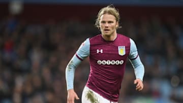 BIRMINGHAM, ENGLAND - APRIL 03: Birkir Bjarnason of Aston Villa in action during the Sky Bet Championship match between Aston Villa and Reading at Villa Park on April 3, 2018 in Birmingham, England. (Photo by Michael Regan/Getty Images)
