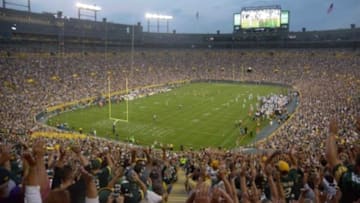 Aug 22, 2014; Green Bay, WI, USA; General view of Lambeau Field during the NFL game between the Oakland Raiders and Green Bay Packers. Mandatory Credit: Kirby Lee-USA TODAY Sports