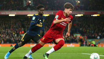 Neco Willians, Bukayo Saka, Liverpool (Photo by Robbie Jay Barratt - AMA/Getty Images)