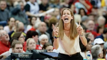 COLUMBUS, OH - JANUARY 16: Michigan Wolverines head coach Kim Barnes Arico reacts in a game between the Ohio State Buckeyes and the Michigan Wolverines on January 16, 2018 at Value City Arena in Columbus, OH. The Wolverines won 84-75. (Photo by Adam Lacy/Icon Sportswire via Getty Images)