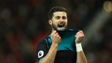 MANCHESTER, ENGLAND - DECEMBER 30: Shane Long of Southampton reacts during the Premier League match between Manchester United and Southampton at Old Trafford on December 30, 2017 in Manchester, England. (Photo by Clive Mason/Getty Images)