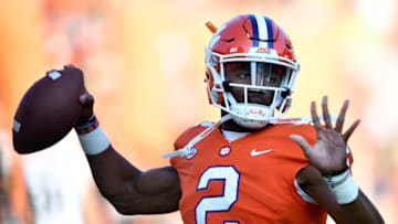 CLEMSON, SC - SEPTEMBER 09: Quarterback Kelly Bryant No. 2 of the Clemson Tigers warms up prior to the Tigers' game against the Auburn Tigers at Memorial Stadium on September 9, 2017 in Clemson, South Carolina. (Photo by Mike Comer/Getty Images)