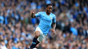 MANCHESTER, ENGLAND - SEPTEMBER 29: Raheem Sterling of Manchester City runs with the ball during the Premier League match between Manchester City and Brighton & Hove Albion at Etihad Stadium on September 29, 2018 in Manchester, United Kingdom. (Photo by Matt McNulty - Manchester City/Man City via Getty Images)