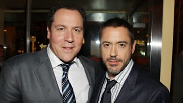 NEW YORK - APRIL 28: Director Jon Favreau and actor Robert Downey Jr. attend the after-party for 'Iron Man' hosted by The Cinema Society and Michael Kors at The Odeon on April 28, 2008 in New York City. (Photo by Stephen Lovekin/Getty Images)