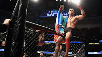 ANAHEIM, CA - JULY 29: Ricardo Lamas reacts to defeating Jason Knight during their Featherweight bout at UFC 214 at Honda Center on July 29, 2017 in Anaheim, California. (Photo by Sean M. Haffey/Getty Images)