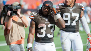 CLEVELAND, OH - SEPTEMBER 08: Running back Trent Richardson #33 of the Cleveland Browns walks off the field after the game against the Miami Dolphins at First Energy Stadium on September 8, 2013 in Cleveland, Ohio. The Dolphins defeated the Browns 23-10. (Photo by Jason Miller/Getty Images)