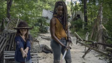 Cailey Fleming as Judith Grimes, Danai Gurira as Michonne - The Walking Dead _ Season 10, Episode 8 - Photo Credit: Gene Page/AM8