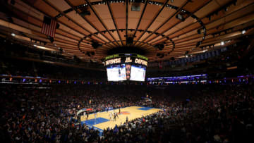 Apr 21, 2023; New York, New York, USA; General view o Madison Square Garden during the third quarter of game three of the 2023 NBA playoffs between the New York Knicks and the Cleveland Cavaliers. Mandatory Credit: Brad Penner-USA TODAY Sports