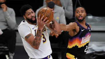 Lakers Anthony Davis, Phoenix Suns, Mikal Bridges (Photo by Kelvin Kuo-USA TODAY Sports)