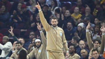 Miami Heat forward Kevin Love (0) celebrates in the first quarter( David Richard-USA TODAY Sports)