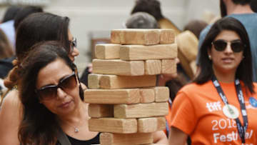 Jenga-playing Golden Retriever (Photo by Amanda Edwards/Getty Images)