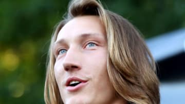 CLEMSON, SOUTH CAROLINA - JUNE 13: Clemson University quarterback Trevor Lawrence addresses the crowd following the "March for Change" protest at Bowman Field on June 13, 2020 in Clemson, South Carolina. The protests were in response to the death of George Floyd, an African American, while in the custody of the Minneapolis, Minnesota police. Protests calling for an end to police brutality have spread across cities in the U.S., and in other parts of the world. (Photo by Maddie Meyer/Getty Images)