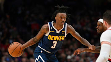 Bones Hyland of the Denver Nuggets in action during the third quarter against the Portland Trail Blazers (Photo by Alika Jenner/Getty Images)