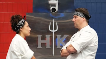 HELL’S KITCHEN: L-R: Contestants Dafne and Alex in the “A Finale For The Ages” two hour season finale of HELL’S KITCHEN airing THURSDAY, Feb. 9 (8:00-10:00 PM ET/PT) on FOX. © 2022 FOX MEDIA LLC. CR: FOX.