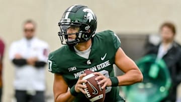 Auburn footballMichigan State's Payton Thorne looks to throw against Minnesota during the third quarter on Saturday, Sept. 24, 2022, at Spartan Stadium in East Lansing.220924 Msu Minn Fb 141a