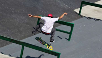 LOS ANGELES, CA - JULY 01: Pail Rodriguez of the U.S skates during Skateboard Street Finals at the X Games Los Angeles 2012 at LA Live Event Deck July 1, 2012 in Los Angeles, California. (Photo by Christian Pondella/Getty Images)