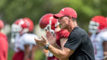 OU football coach Brent Venables watches his team go through drills on Aug. 10 in Norman.cover