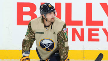 BUFFALO, NY - NOVEMBER 10: Patrik Berglund #10 of the Buffalo Sabres skates during an NHL game against the Vancouver Canucks on November 10, 2018 at KeyBank Center in Buffalo, New York. (Photo by Sara Schmidle/NHLI via Getty Images)