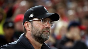 LIVERPOOL, ENGLAND - SEPTEMBER 18: Jurgen Klopp, Manager of Liverpool looks on during the Group C match of the UEFA Champions League between Liverpool and Paris Saint-Germain at Anfield on September 18, 2018 in Liverpool, United Kingdom. (Photo by Julian Finney/Getty Images)