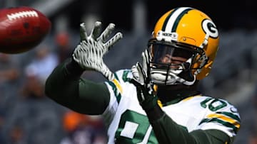 Sep 13, 2015; Chicago, IL, USA; Green Bay Packers wide receiver James Jones (89) practices before the game against the Chicago Bears at Soldier Field. Mandatory Credit: Mike DiNovo-USA TODAY Sports