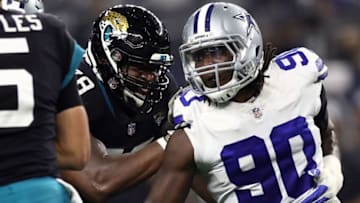 ARLINGTON, TX - OCTOBER 14: Demarcus Lawrence #90 of the Dallas Cowboys at AT&T Stadium on October 14, 2018 in Arlington, Texas. (Photo by Ronald Martinez/Getty Images)