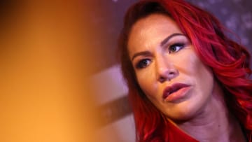 RIO DE JANEIRO, BRAZIL - AUGUST 15: UFC Featherweight Champion Cris Cyborg attends a press conference at the Hilton Hotel in Copacabana on August 15, 2017 in Rio de Janeiro, Brazil. (Photo by Buda Mendes/Getty Images)