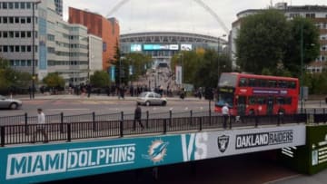 Sep 25, 2014; London, UNITED KINGDOM; General view of Wembley Stadium in advance of the NFL International Series game between the Miami Dolphins and the Oakland Raiders. Mandatory Credit: Kirby Lee-USA TODAY Sports