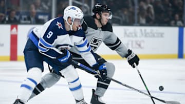 Winnipeg Jets, Andrew Copp (9); Los Angeles Kings, Matt Roy (3). Mandatory Credit: Kelvin Kuo-USA TODAY Sports