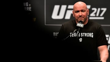LAS VEGAS, NV - OCTOBER 06: UFC president Dana White hosts the UFC 217 news conference inside T-Mobile Arena on October 6, 2017 in Las Vegas, Nevada. (Photo by Jeff Bottari/Zuffa LLC/Zuffa LLC via Getty Images)