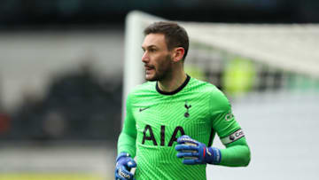 LONDON, ENGLAND - FEBRUARY 07: Hugo Lloris of Tottenham Hotspur during the Premier League match between Tottenham Hotspur and West Bromwich Albion at Tottenham Hotspur Stadium on February 7, 2021 in London, United Kingdom. Sporting stadiums around the UK remain under strict restrictions due to the Coronavirus Pandemic as Government social distancing laws prohibit fans inside venues resulting in games being played behind closed doors. (Photo by James Williamson - AMA/Getty Images)
