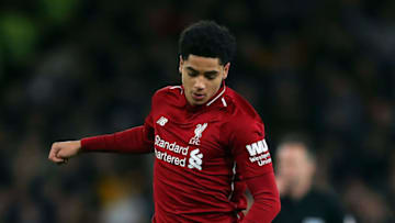 WOLVERHAMPTON, ENGLAND - JANUARY 07: Ki-Jana Hoever of Liverpool in action during the Emirates FA Cup Third Round match between Wolverhampton Wanderers and Liverpool at Molineux on January 7, 2019 in Wolverhampton, United Kingdom. (Photo by Catherine Ivill/Getty Images)