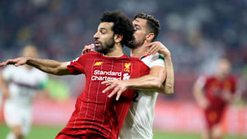 Liverpool, Pablo Mari, Mohamed Salah (Photo by MB Media/Getty Images)