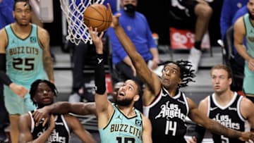 LA Clippers Terance Mann Luke Kennard Daniel Oturu (Photo by Michael Owens/Getty Images)