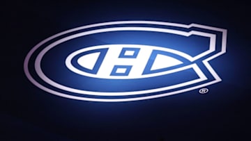 Apr 12, 2021; Montreal, Quebec, CAN; Montreal Canadiens logo. Mandatory Credit: Jean-Yves Ahern-USA TODAY Sports