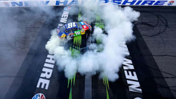 LOUDON, NH - SEPTEMBER 24: Kyle Busch, driver of the #18 M&M's Caramel Toyota. (Photo by Jonathan Ferrey/Getty Images)