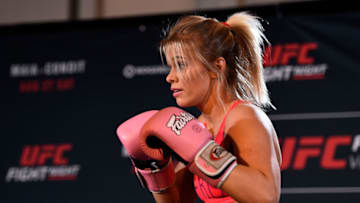 VANCOUVER, BC - AUGUST 25: Paige VanZant holds an open workout session for media and fans at the Hyatt Regency Vancouver on August 25, 2016 in Vancouver, Canada. (Photo by Jeff Bottari/Zuffa LLC/Zuffa LLC via Getty Images)
