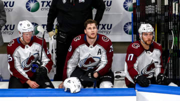 Nathan MacKinnon #29 of the Colorado Avalanche. (Photo by Bruce Bennett/Getty Images)