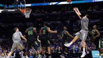 Mar 23, 2014; San Antonio, TX, USA; Creighton Bluejays forward Doug McDermott (3) shoots against the Baylor Bears in the second half of a men