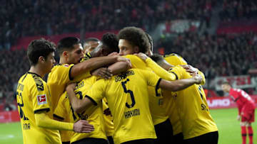 LEVERKUSEN, GERMANY - FEBRUARY 08: (BILD ZEITUNG OUT) Raphael Guerreiro of Borussia Dortmund during the Bundesliga match between Bayer 04 Leverkusen and Borussia Dortmund at BayArena on February 8, 2020 in Leverkusen, Germany. (Photo by TF-Images/Getty Images)