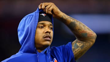 TORONTO, ON - JUNE 28: Marcus Stroman #6 of the Toronto Blue Jays looks on prior to a MLB game against the Kansas City Royals at Rogers Centre on June 28, 2019 in Toronto, Canada. (Photo by Vaughn Ridley/Getty Images)