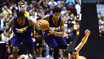 ANAHEIM, CA - OCTOBER 21: Marquese Chriss #0 and Brandon Knight #11 of the Phoenix Suns (Photo by Harry How/Getty Images)