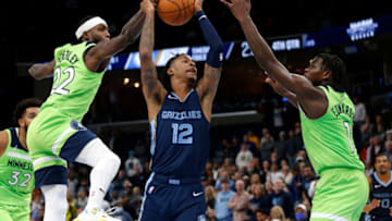 Minnesota Timberwolves guard Patrick Beverley blocks a shot. Mandatory Credit: Petre Thomas-USA TODAY Sports