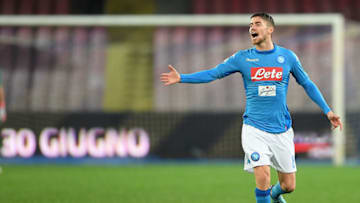 NAPLES, ITALY - MARCH 18: Jorginho of SSC Napoli reacts during the serie A match between SSC Napoli v Genoa CFC at Stadio San Paolo on March 18, 2018 in Naples, Italy. (Photo by Francesco Pecoraro/Getty Images)