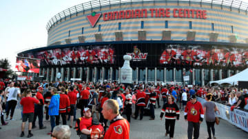 OTTAWA, ON - MAY 17: Fans gather outside of the arena prior to Game Three of the Eastern Conference Final between the Pittsburgh Penguins and the Ottawa Senators during the 2017 NHL Stanley Cup Playoffs at Canadian Tire Centre on May 17, 2017 in Ottawa, Canada. (Photo by Minas Panagiotakis/Getty Images)