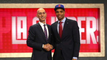 NEW YORK, NY - JUNE 21: Miles Bridges poses with NBA Commissioner Adam Silver after being drafted 12th overall by the Los Angeles Clippers during the 2018 NBA Draft at the Barclays Center on June 21, 2018 in the Brooklyn borough of New York City. NOTE TO USER: User expressly acknowledges and agrees that, by downloading and or using this photograph, User is consenting to the terms and conditions of the Getty Images License Agreement. (Photo by Mike Stobe/Getty Images)